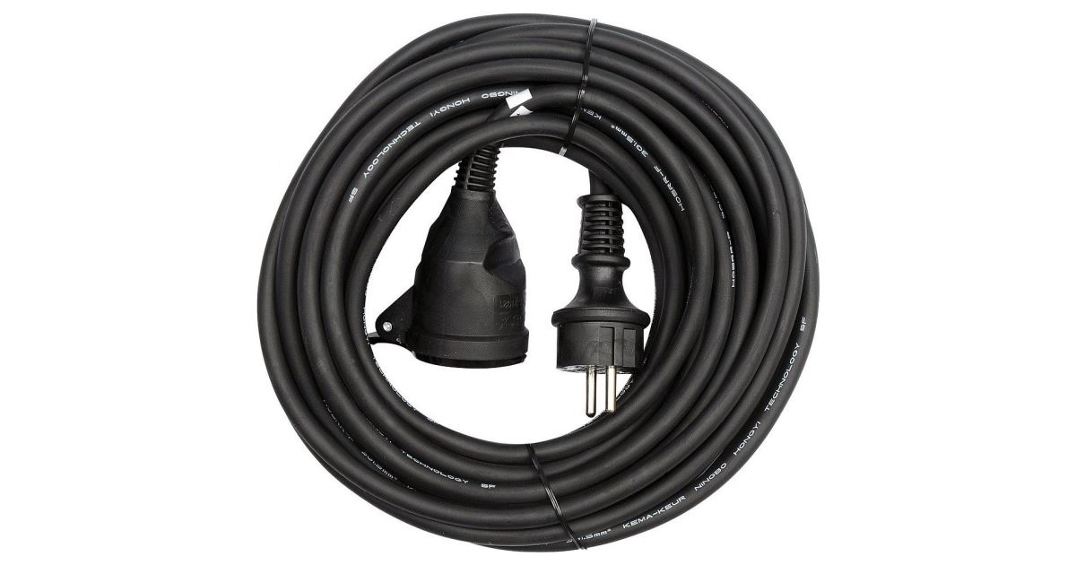 Prodlužovací kabel gumový – spojka, 20m, 3× 1,5mm2 P01720