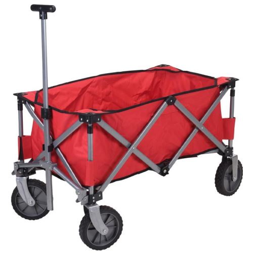 PROGARDEN KO-DG9000400 Plážový vozík skládací 75 cm červená