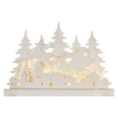 Emos LED dekorace dřevěná – vánoční vesnička DCWW30, 31 cm, 2x AA, vnitřní, teplá bílá 1550000113