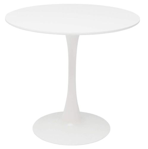 Kondela 255943 Jídelní stůl kulatý bílá matná průměr 80 cm REVENTON
