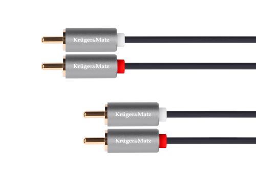 Kruger & Matz Basic 2RCA-2RCA 10m kabel šedý KM1210