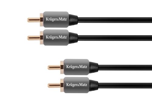 Kruger& Matz 2RCA-2RCA 1,8m kabel šedá KM0305
