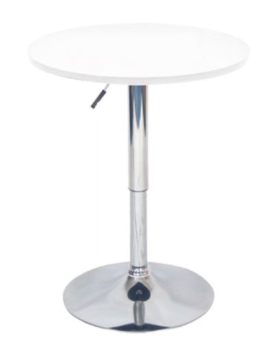 Kondela 365592 Barový stůl s nastavitelnou výškou bílá průměr 60 cm BRANY 2 NEW