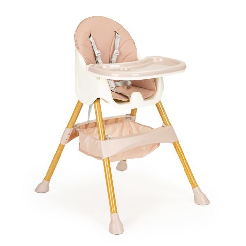 ECOTOYS HC-823S PINK Vysoká židle 2v1 pro krmení dětí růžová barva