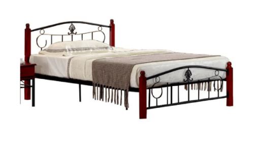 Kondela 103147 Kovová postel s roštem, 140x200, MAGENTA černá 211 x 141 x 96 cm