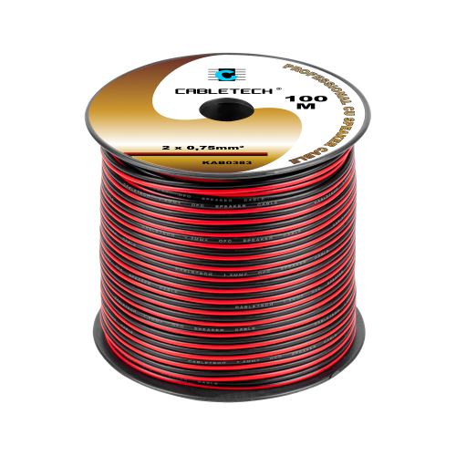 Reproduktorový kabel LEC-KAB0383 0,75mm černý a červený (100m role)