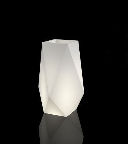 MONUMO Bílý okrasný květináč Volcano Light s osvětlením 80 x 42 x 30 cm 5904063666287