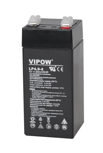 VIPOW 4V 4,9Ah gelová baterie BAT0271 černá