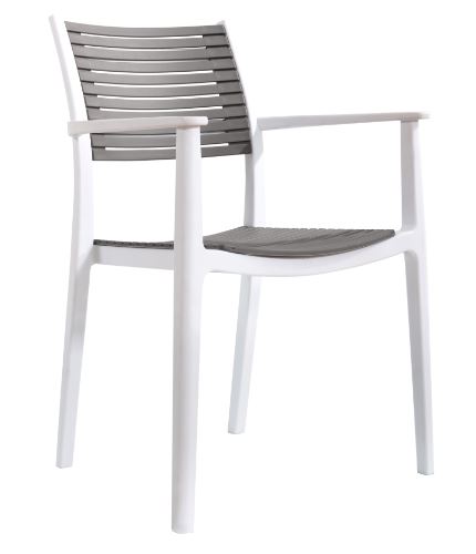 Kondela 373352 Stohovatelná židle bílá, šedá HERTA