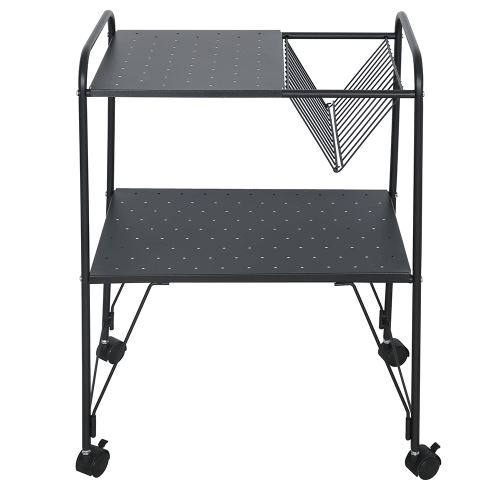 Kondela 288718 Příruční stolek pojízdný víceúčelový kov, plast černá KORETE