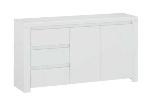 Kondela 303627 Komoda 2D3S, bílý lesk, LINDY 41.5 x 156 x 84.5 cm
