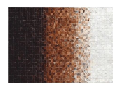 Kondela 188792 Luxusní kožený koberec, bílá, hnědá, černá, patchwork, 140x200, TYP 7 58 x 140 x 83 cm