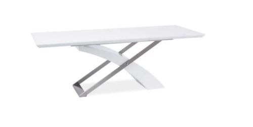 Kondela 183935 Jídelní stůl, bílý, extra vysoký lesk HG, 160-220x90 cm, KROS