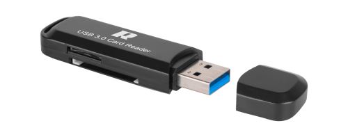 Čtečka karet microSD USB 3.0 r61 REBEL černý KOM0954