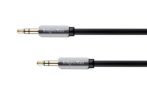 Kruger & Matz Přímá zástrčka kabelu - rovná zástrčka 3,5 stereo jack 1m šedá KM0312P