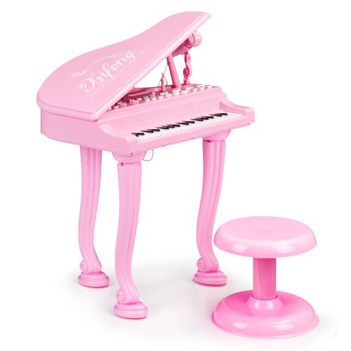 MULTISTORE HC490482 Dětské klávesové piano s mikrofonem růžová