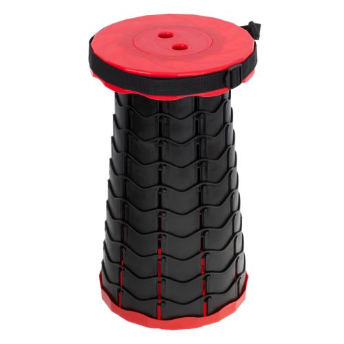 KIK KX4981 Skládací plastová židle červeno - černá