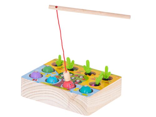 KIK Magnetická dřevěná hra na chytání hmyzu a zeleniny KX5427