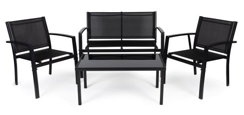 MODERNHOME FR-ITS020 Set zahradního nábytku 4 ks černá barva