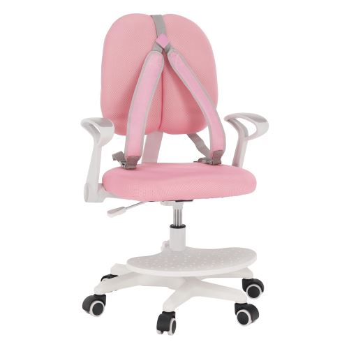 Kondela 279338 Rostoucí židle s podnoží a šlemi růžová, bílá ANAIS