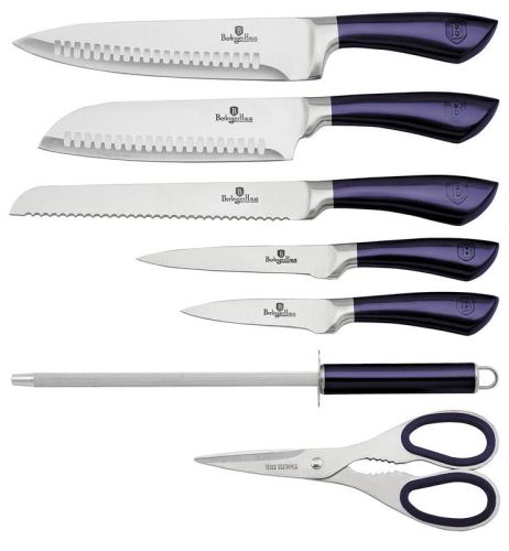 BERLINGERHAUS sada nožů ve stojanu nerezové 8 ks Purple Metallic Line BH-2670