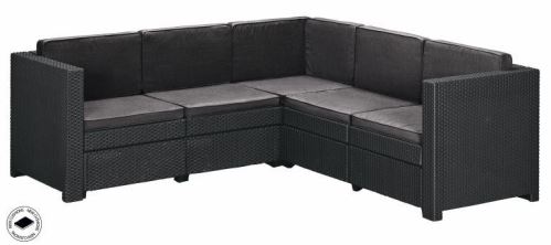 Allibert zahradní sofa PROVENCE - grafit + šedé podušky 244414