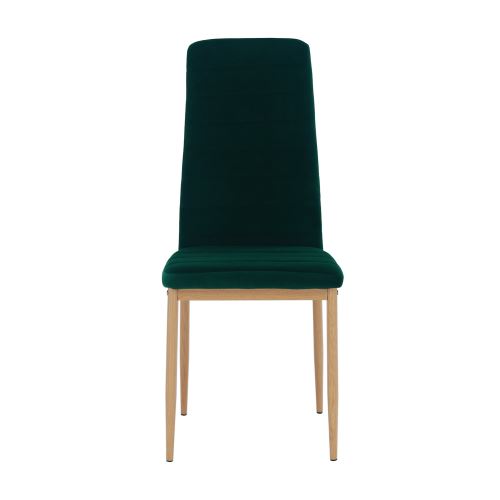 Kondela 285408 Jídelní židle smaragdová Velvet látka, dub COLETA NOVA