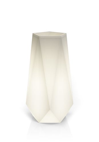 MONUMO Bílý zahradní květináč Siena Light s osvětlením 41 x 41 x 75 cm 5904063667352