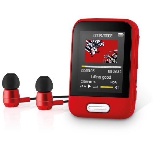 SENCOR SFP 7716 RD 16GB MP3/MP4 přehrávač 35053358 červený