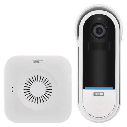 Emos GoSmart Domovní bezdrátový bateriový videozvonek H4032 IP-15S s wifi, bílý 3010040320