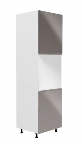 Kondela 365514 Potravinová skříňka, bílo-šedá lesk, levá, AURORA D60P dřevotříska 58 x 60 x 212 cm