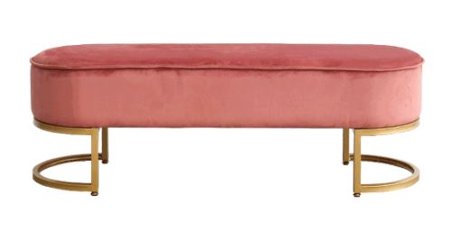 Kondela 366093 Designová lavice růžová Velvet látka MIRILA NEW