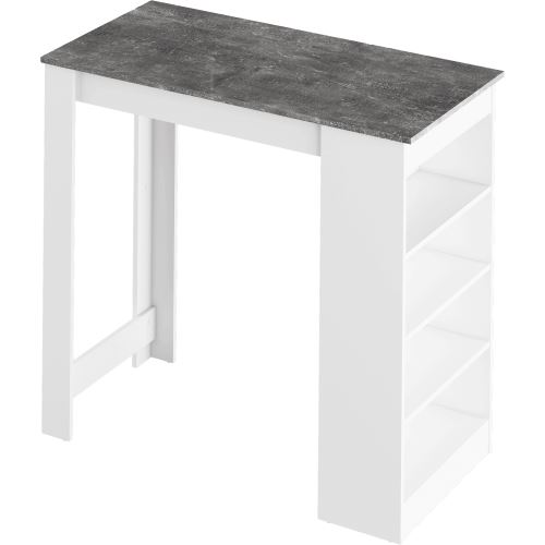 Kondela 256992 Barový stůl bílá, beton 117x57 cm Austen