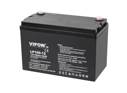 Vipow Baterie olověná 12V 100Ah BAT0225 3,6 mOhm
