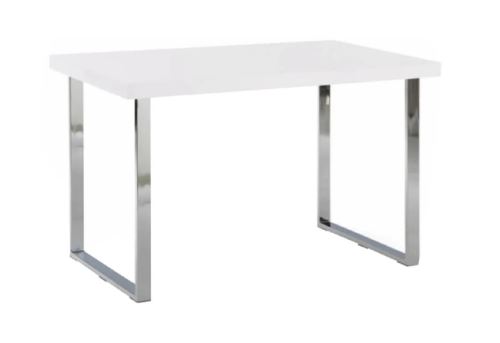 Kondela 183930 Jídelní stůl, bílá HG + chrom, 130x80 cm, TALOS 80 x 130 x 75 cm