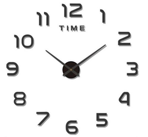 Ruhhy 19928 Designové 3D nalepovací hodiny 130 cm černé 16357