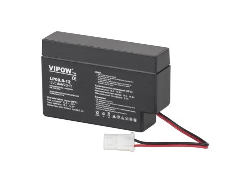 Gelová baterie VIPOW 12V 0,8 Ah BAT0221 černá