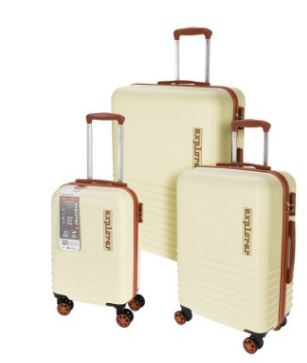 EXCELLENT KO-DG9001000 Cestovní kufr na kolečkách sada 3 ks krémová