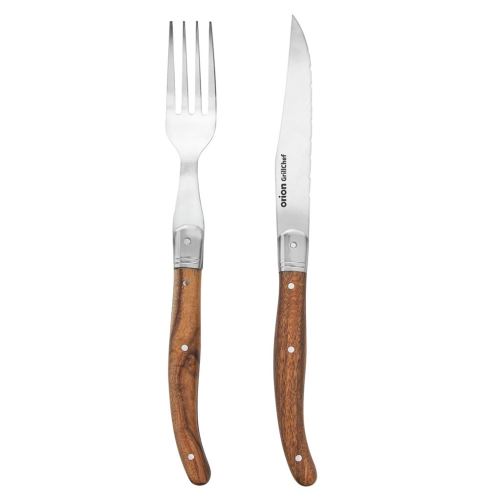 Orion Steak set nůž a vidlička nerez dřevo 831153