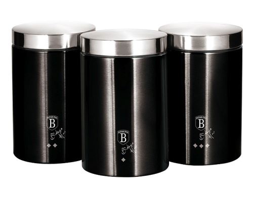 BERLINGERHAUS dóza na potraviny sada 3 ks Royal Black Collection BH-6296