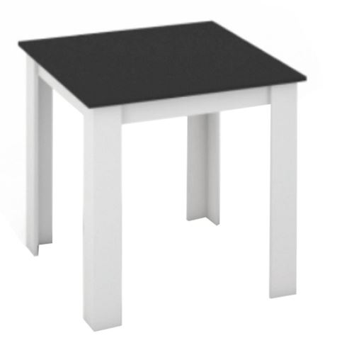 Kondela 149890 Jídelní stůl bílá, černá 80 x 80 cm KRAZ