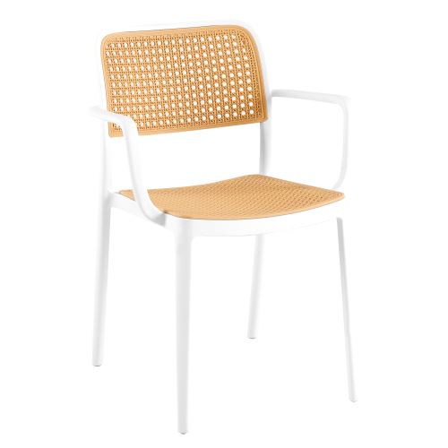 Kondela 373361 Stohovatelná židle bílá, béžová RAVID TYP 2