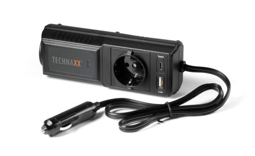 Technaxx TX0511 měnič napětí 200W, DC 12V na 2xUSB a 1x230V TE21 černý