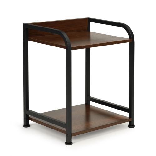 MODERNHOME YLT-1501-17P Noční stolek se 2 úrovněmi hnědo-černý