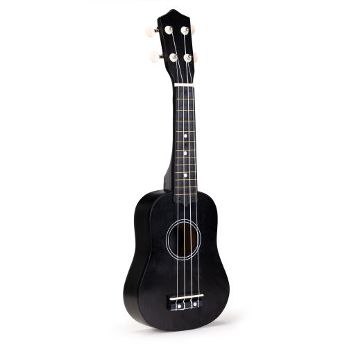 ECOTOYS MF019D BLACK Dětské dřevěné ukulele se 4 nylonovými strunami