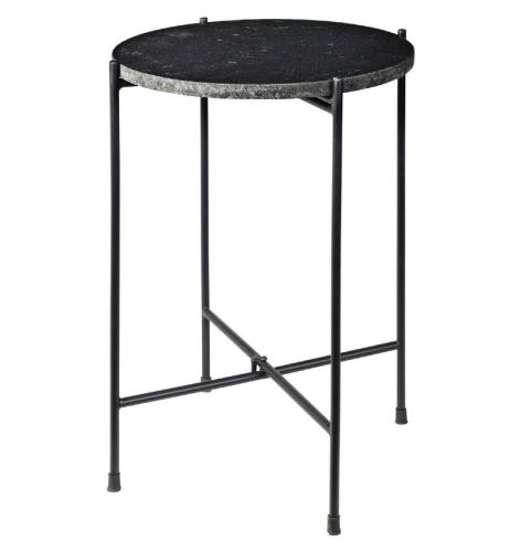 HOMESTYLING KO-A71100010 Odkládací stolek mramorový černý 35x46 cm