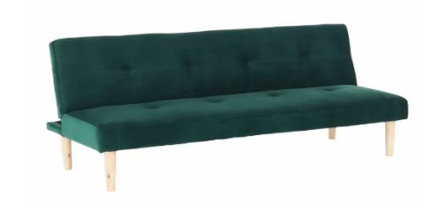 Kondela 259661 Pohovka rozkládací, smaragdová Velvet látka ALIDA 68 x 178 x 66 cm