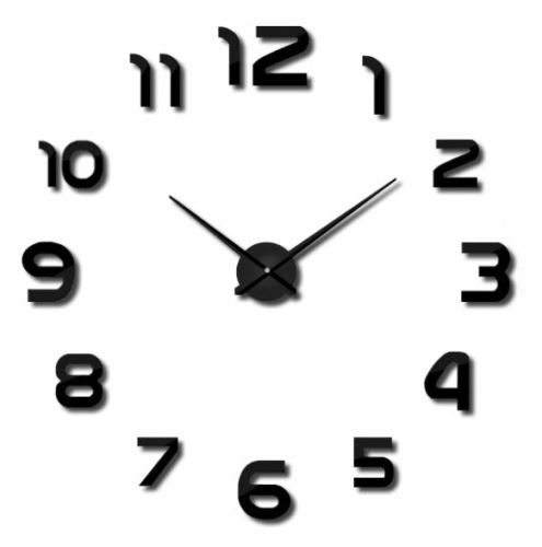 KIK KX7845 Nástěnné hodiny velké 80-120cm černé 12 číslic