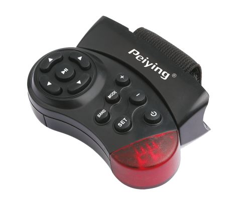 Univerzální dálkový ovladač pro autorádia PEIYING namontovaný na volantu černý PY0001