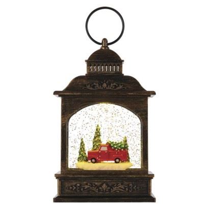 Emos LED dekorace – vánoční lucerna s autíčkem DCLW25, 21 cm, 3x AA, vnitřní, teplá bílá 1550000125
